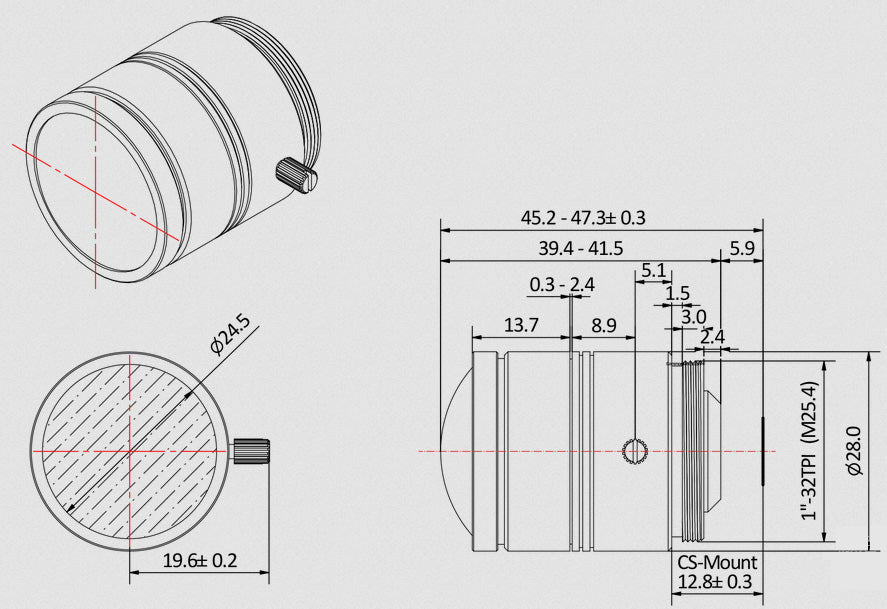 3.2mm F2.0 Lens, CS - Mount - QAREQU
