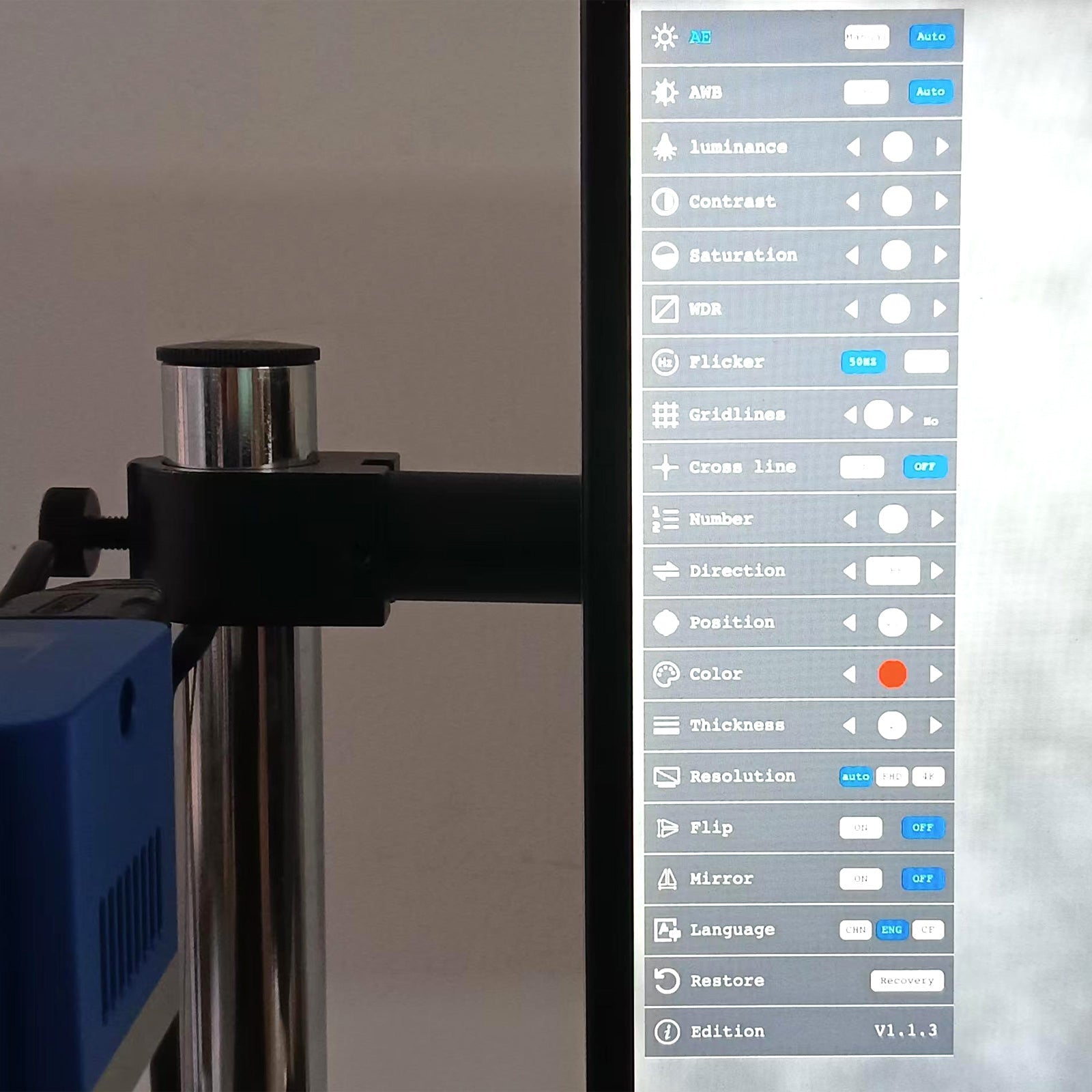 C4K Industrial Microscope Camera Menu - QAREQU