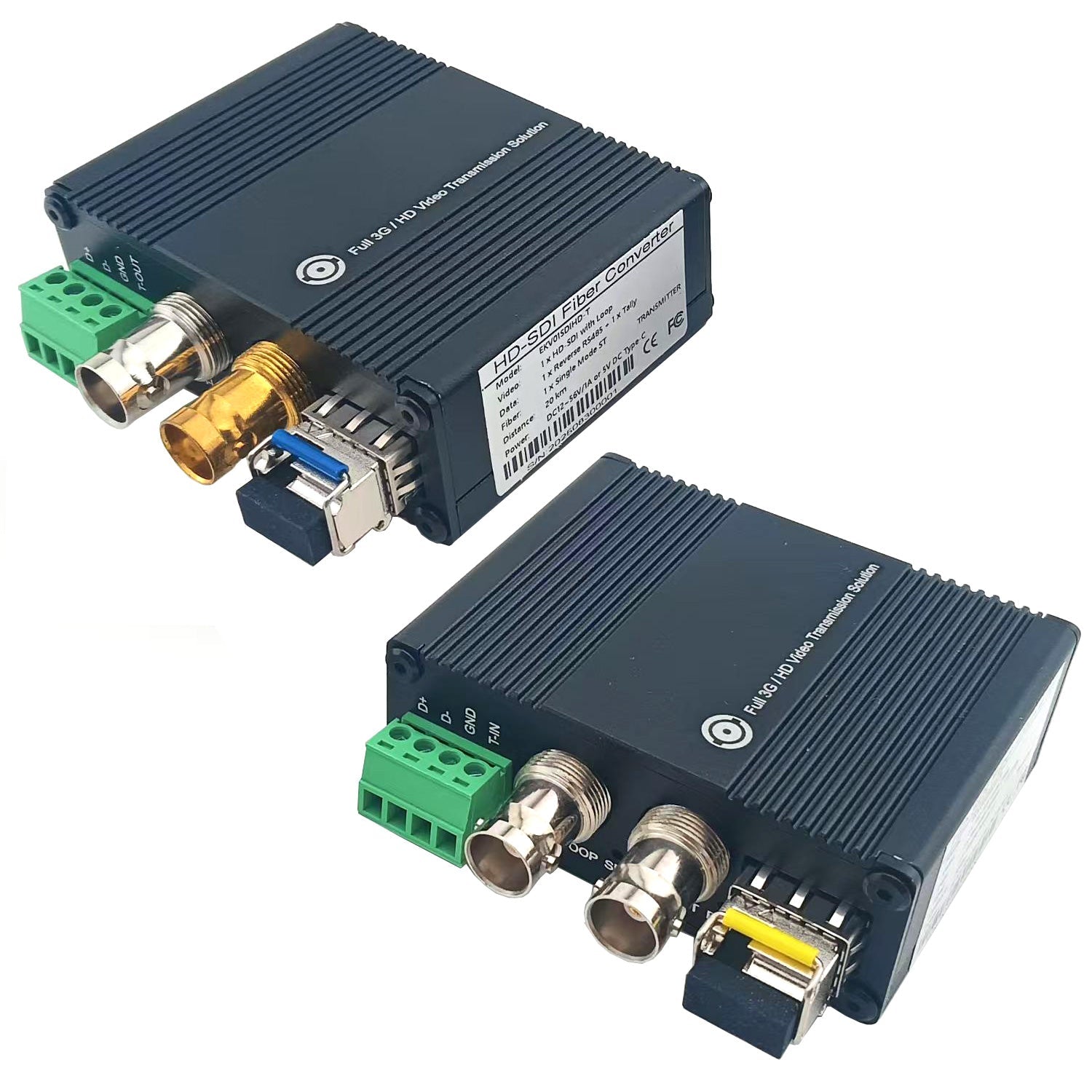 HD-SDI over Fiber Optic Extender Kit (LC, 20KM, RS485) – QAREQU