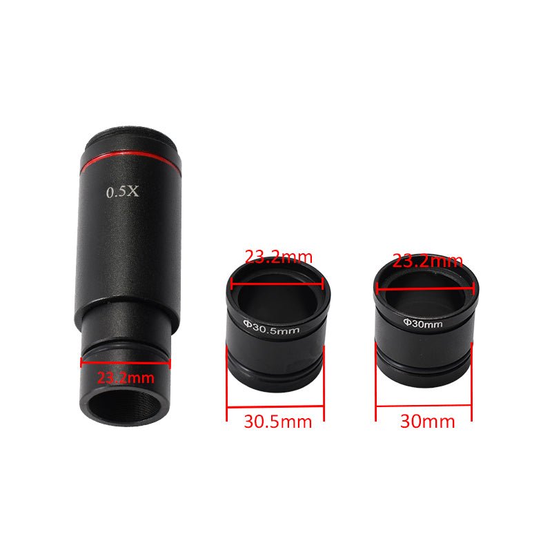 0.5X Reduction Lens, C Mount, 23.2mm 30.5mm Eyepiece Adapter - QAREQU