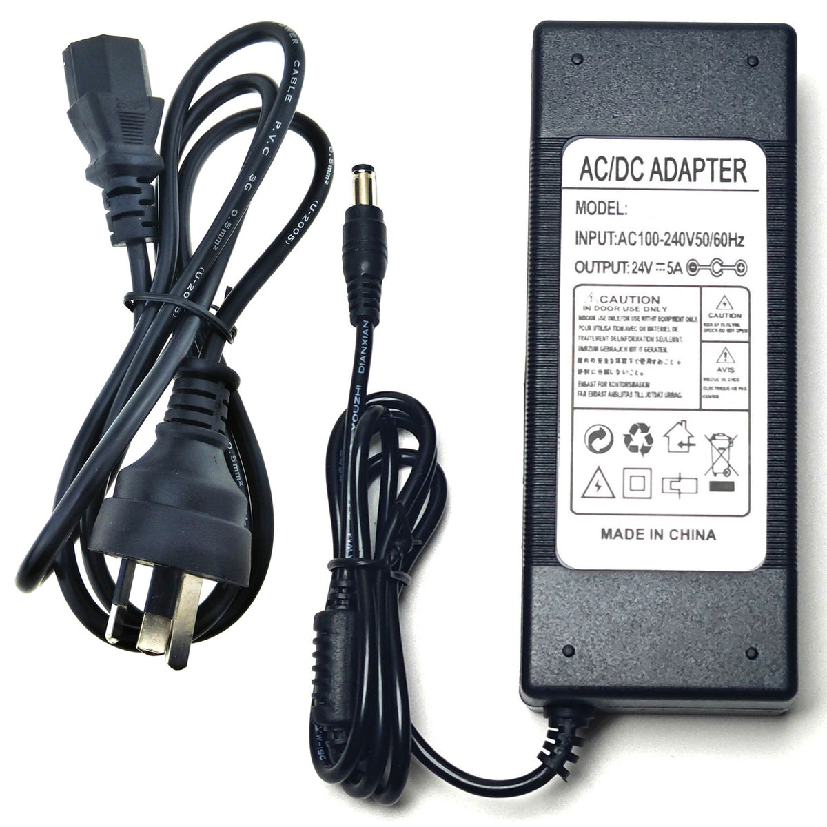 DC 24V 5A Power Adapter, 5.5x2.5mm