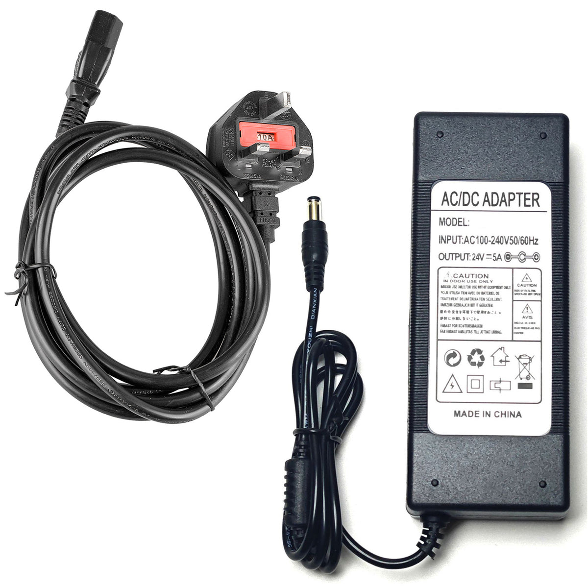 DC 24V 5A Power Adapter, 5.5x2.5mm