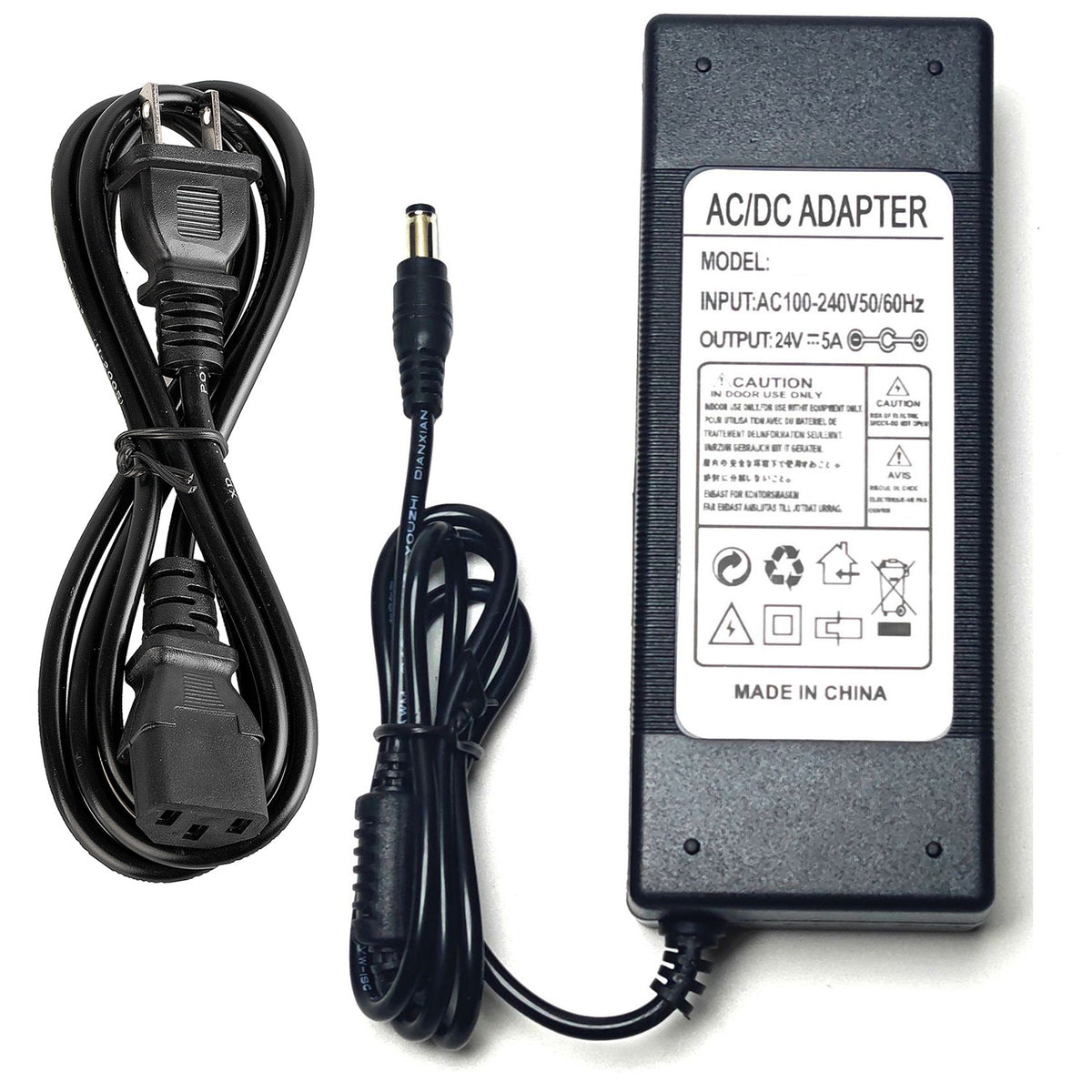 DC 24V 5A Power Adapter, 5.5x2.5mm